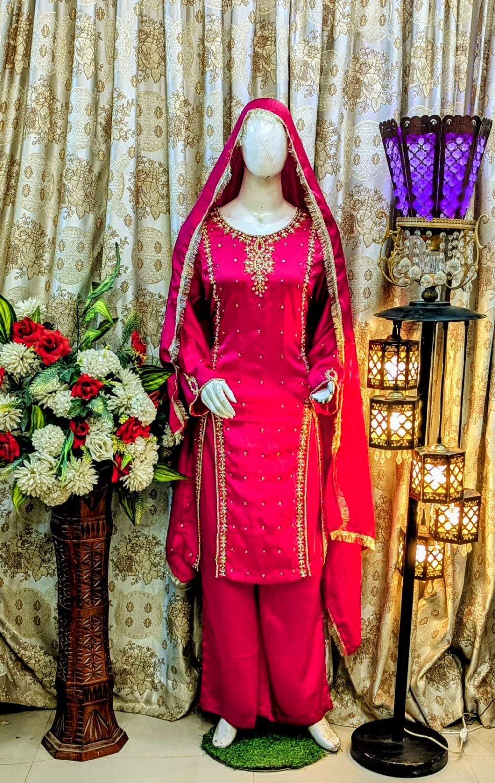 silk shirt cutwork stitching front open style long shirt hand embroidery sale bhabhis boutique