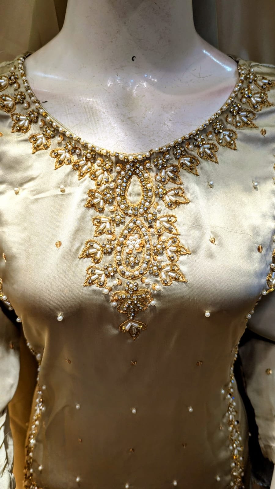 silk shirt cutwork stitching front open style long shirt hand embroidery sale bhabhis boutique