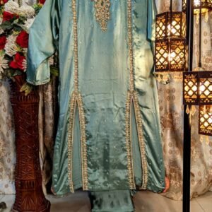 silk shirt cutwork stitching front open style long shirt hand embroidery sale bhabhis boutique