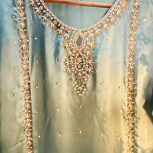 silk shirt cutwork stitching front open style long shirt hand embroidery sale bhabhis boutique