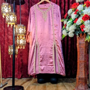 silk shirt cutwork stitching front open style long shirt hand embroidery sale bhabhis boutique