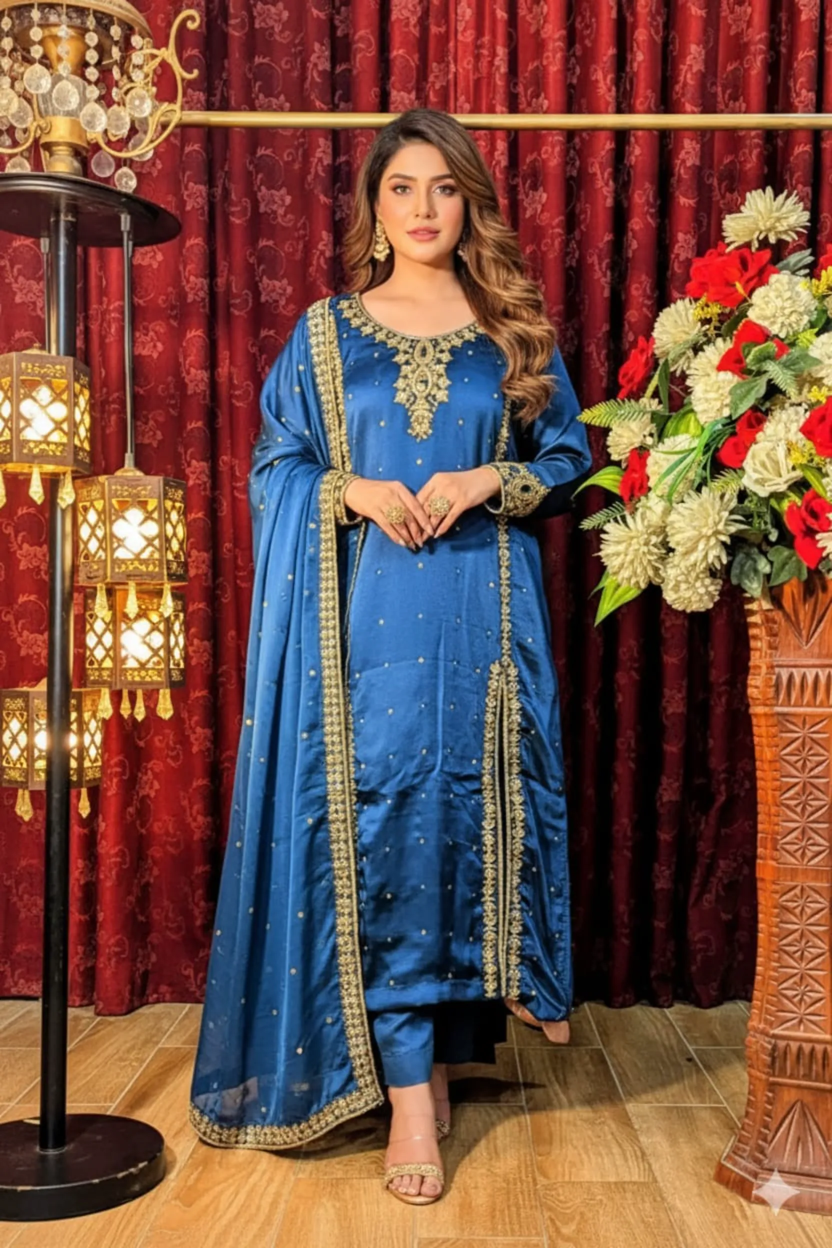 silk shirt cutwork stitching front open style long shirt hand embroidery sale bhabhis boutique