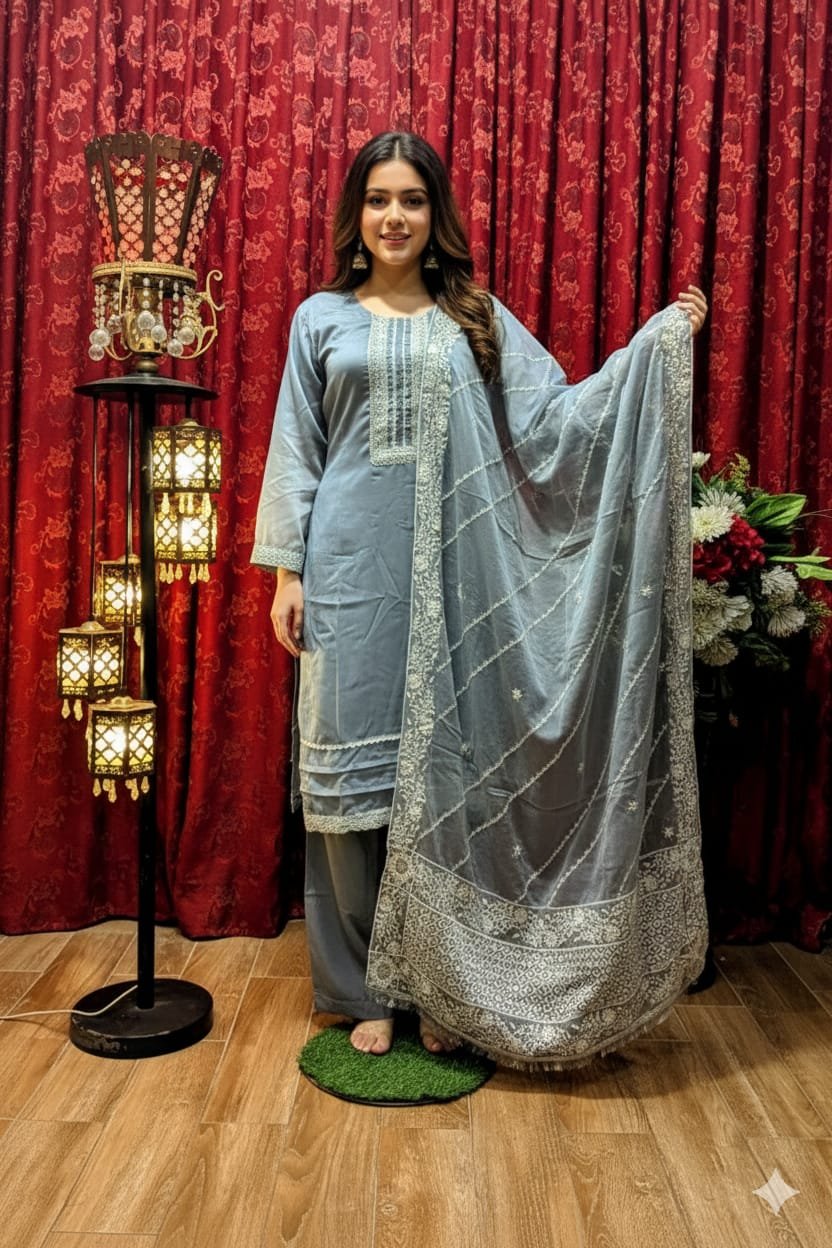 heavy duppta | new look | glitter dori work & fancy duppta | new party wear suit