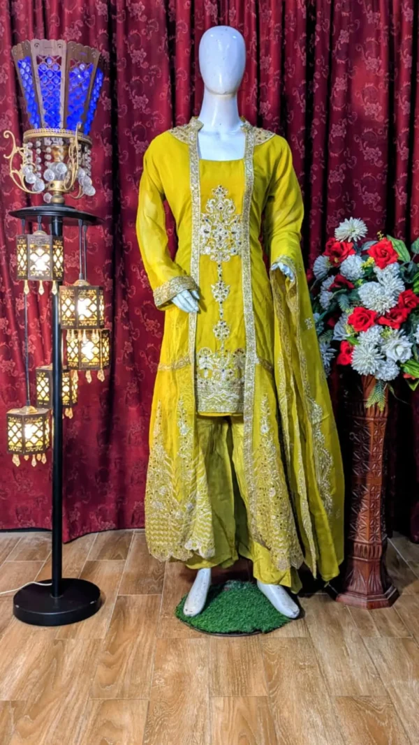 designer dress | silk shirt style | total hand work | fabric silk | new arrival | wedding & engagement | party wear suit (copy)