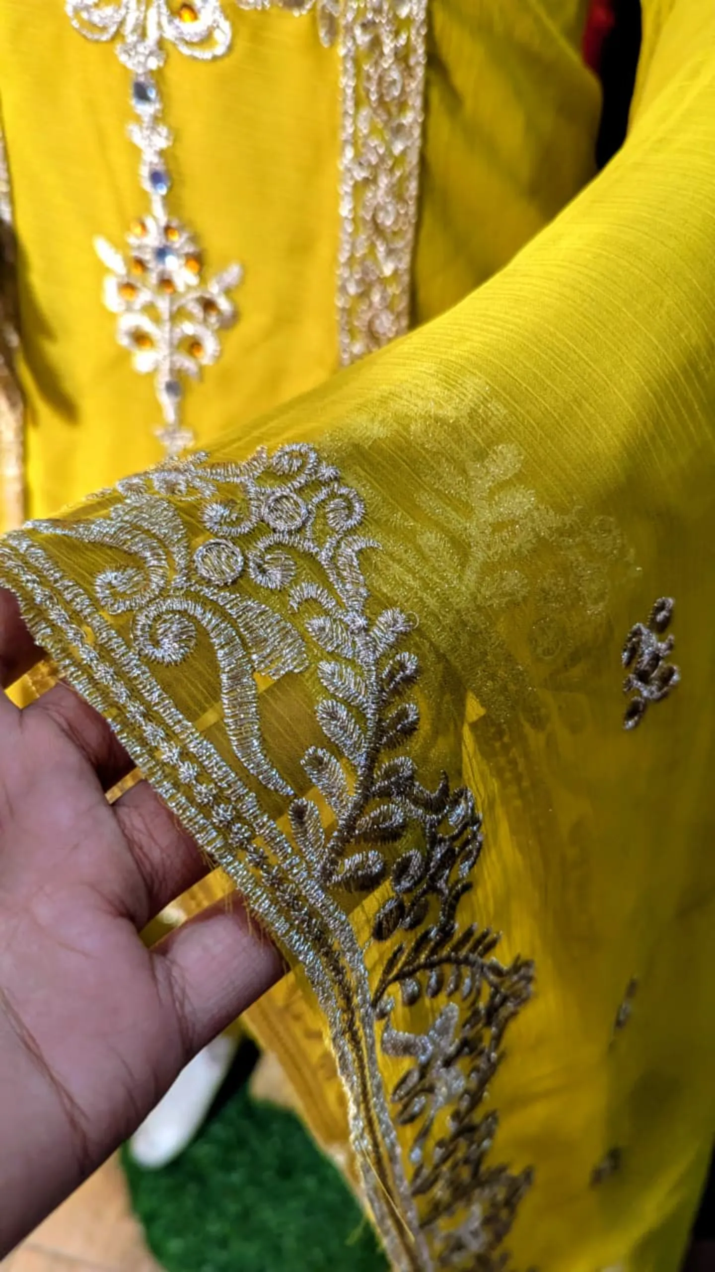 designer dress | silk shirt style | total hand work | fabric silk | new arrival | wedding & engagement | party wear suit (copy)