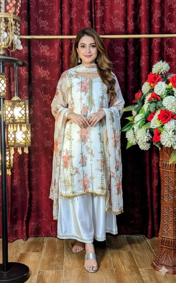 plazo style | new shirt machine embroidery | sequence work | fancy style shirt | wedding & engagement party wear suit (copy)