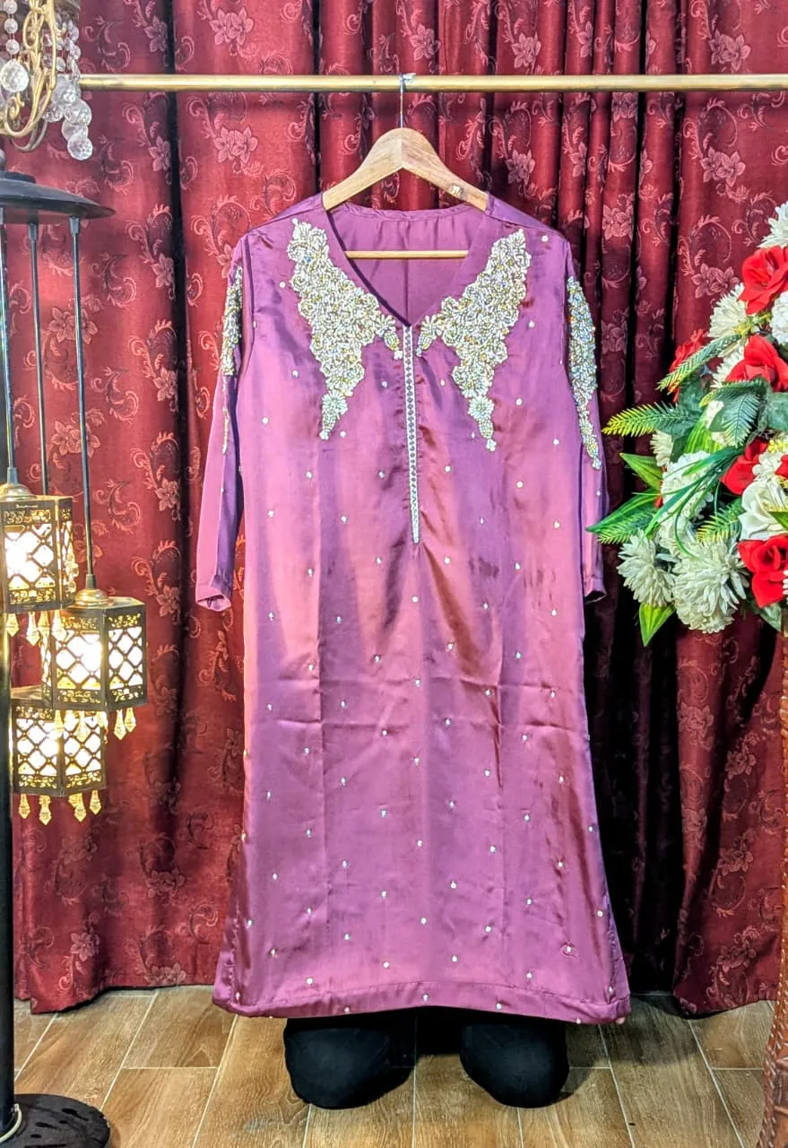 designer dress | silk shirt style | total hand work | fabric silk | new arrival | wedding & engagement | party wear suit