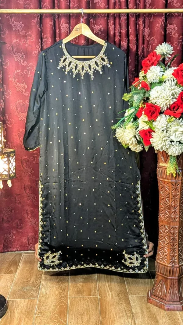 designer dress | silk shirt style | total hand work | fabric silk | new arrival | wedding & engagement | party wear suit (copy)