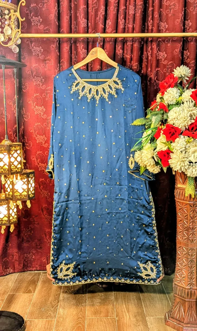 designer dress | silk shirt style | total hand work | fabric silk | new arrival | wedding & engagement | party wear suit (copy)